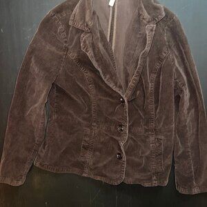 St. John's Bay 3 Button‎ Blazer Womens Brown Corduroy Button Sz Large